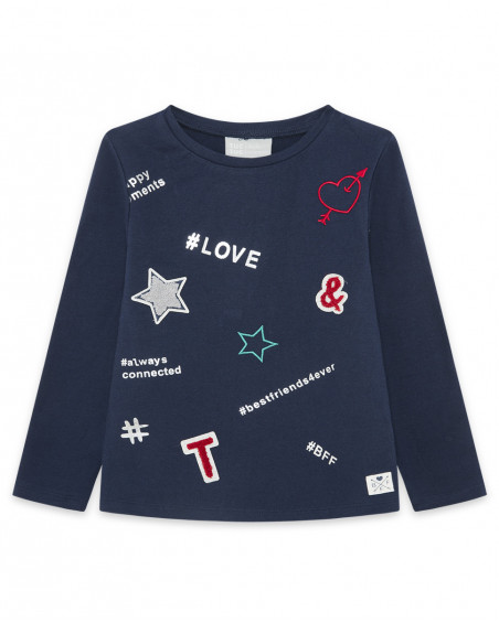 Tee-shirt en jersey imprimée garçon bleu breakfast time Tee-shirt en jersey imprimée garçon bleu breakfast time