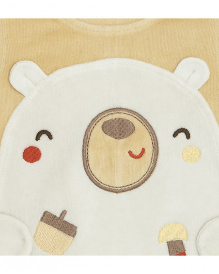 Ensemble velours long avec pieds garçon beige brownie bears Ensemble velours long avec pieds garçon beige brownie bears