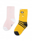 Lot 2 chaussettes imprimés fille jaunes bee happy Lot 2 chaussettes imprimés fille jaunes bee happy
