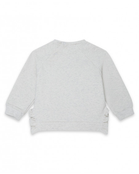 Sweat-shirt en peluche fermée sans capuche fille blanc glaciar Sweat-shirt en peluche fermée sans capuche fille blanc glaciar