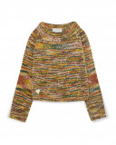 Pull-over en tricot imprimé fille orange hidden nature Pull-over en tricot imprimé fille orange hidden nature