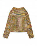 Pull-over en tricot imprimé fille orange hidden nature Pull-over en tricot imprimé fille orange hidden nature