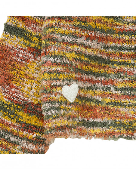 Pull-over en tricot imprimé fille orange hidden nature Pull-over en tricot imprimé fille orange hidden nature
