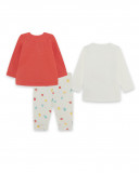 Ensemble 3 pièces jersey long sans pieds fille blanche alphabet Ensemble 3 pièces jersey long sans pieds fille blanche alphabet
