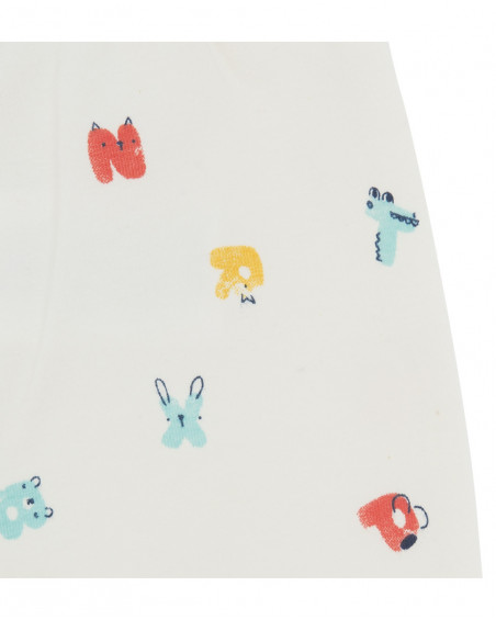 Ensemble 3 pièces jersey long sans pieds fille blanche alphabet Ensemble 3 pièces jersey long sans pieds fille blanche alphabet