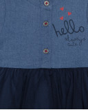 Robe en jeans et tulle coeurs fille bleue hello london Robe en jeans et tulle coeurs fille bleue hello london
