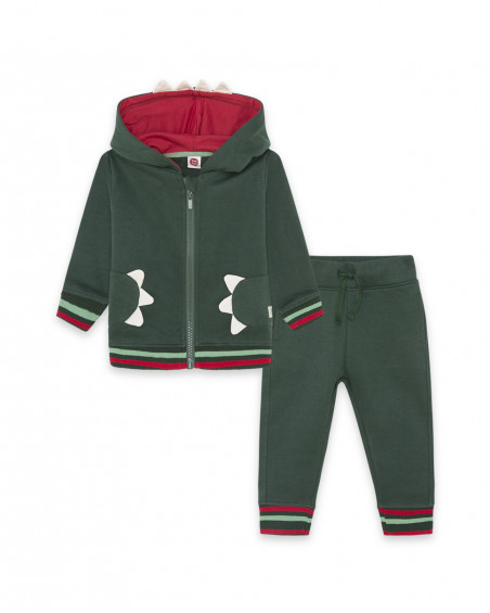 Sweat et pantalon en peluche jogging garçon vert highlands Sweat et pantalon en peluche jogging garçon vert highlands