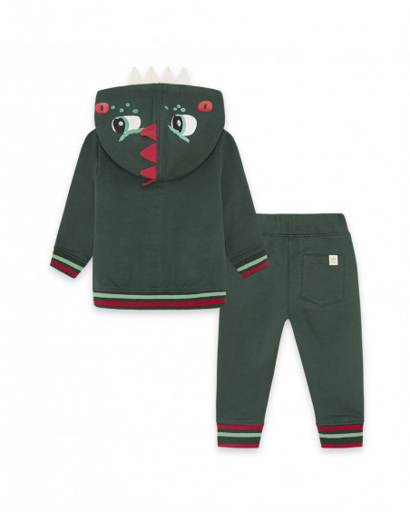 Sweat et pantalon en peluche jogging garçon vert highlands Sweat et pantalon en peluche jogging garçon vert highlands