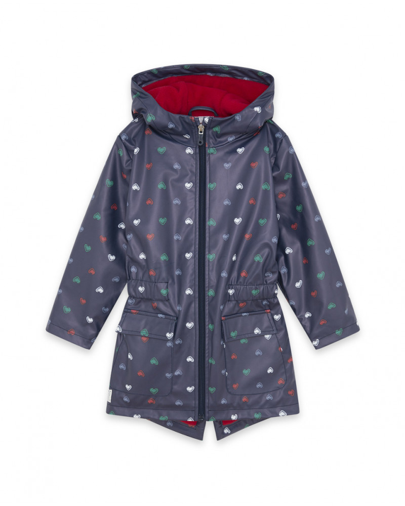 Gabardine avec capuche fille bleue breakfast time