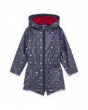 Gabardine avec capuche fille bleue breakfast time Gabardine avec capuche fille bleue breakfast time