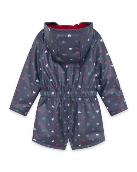 Gabardine avec capuche fille bleue breakfast time Gabardine avec capuche fille bleue breakfast time