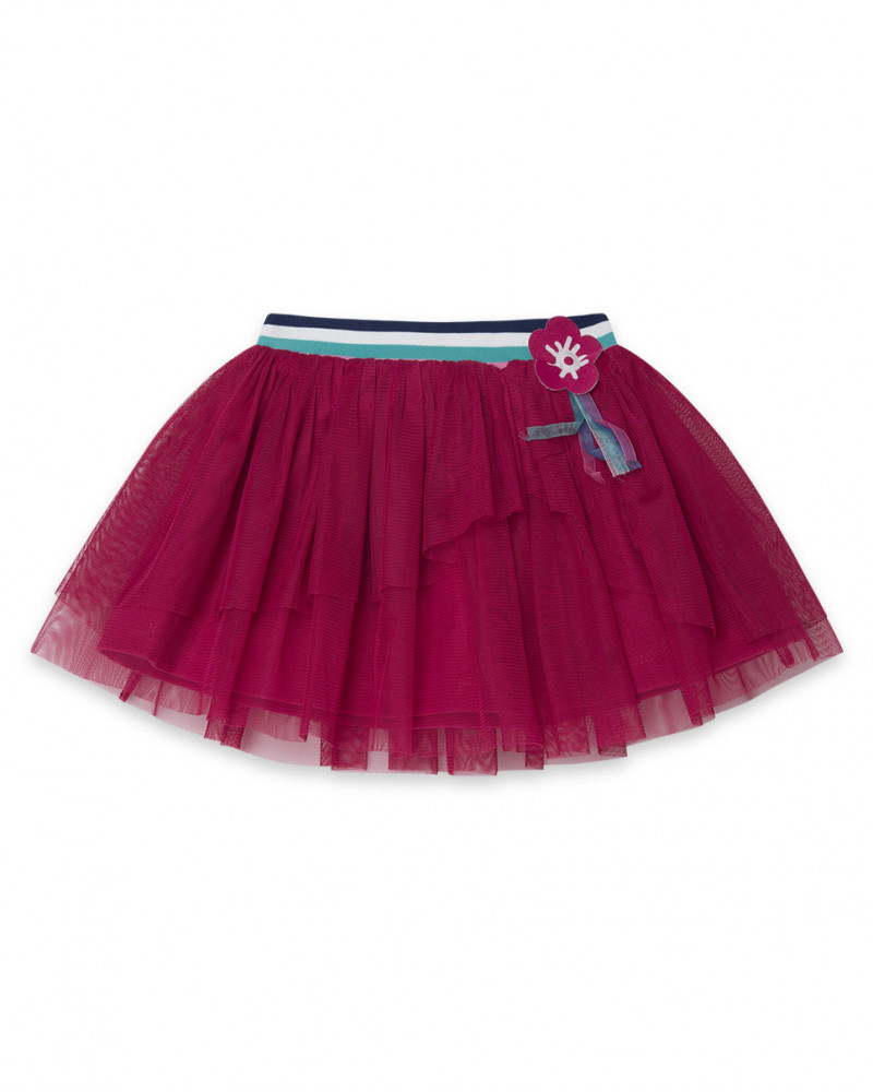 Jupe en tulle fleur fille rose kyoto girls