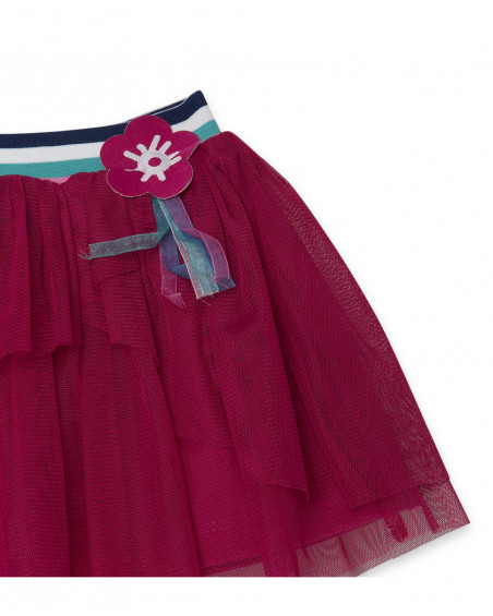 Jupe en tulle fleur fille rose kyoto girls Jupe en tulle fleur fille rose kyoto girls