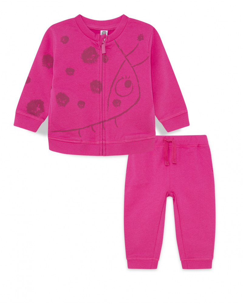 Survêtement coton molletonné coccinelle garçon fucsia city gamer