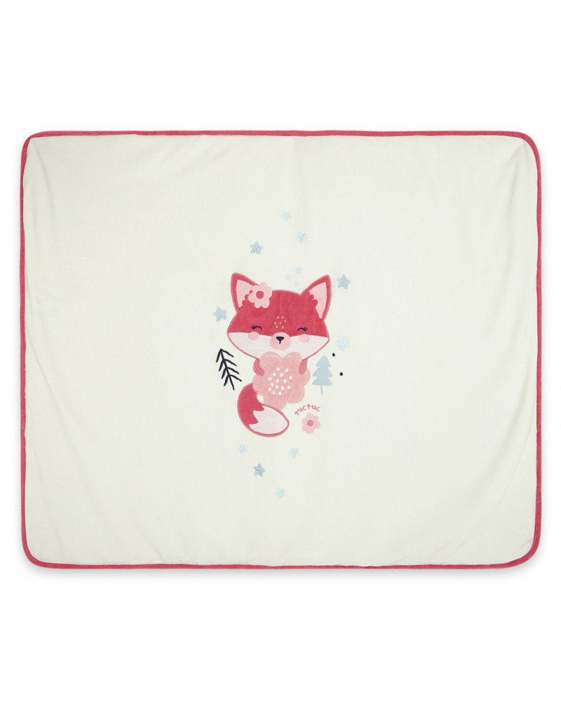 Couverture en velours fleurs fille rose dancing in the woods