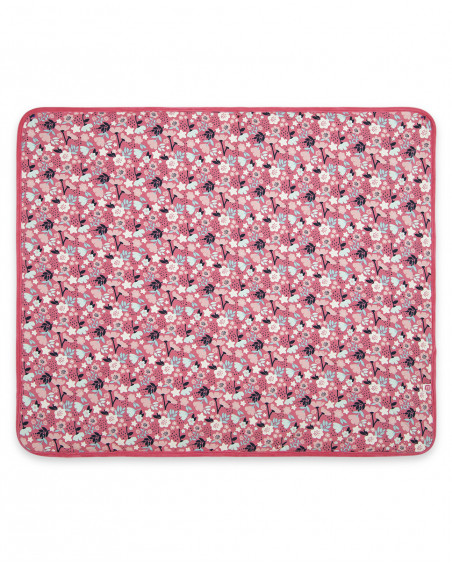 Couverture en velours fleurs fille rose dancing in the woods Couverture en velours fleurs fille rose dancing in the woods