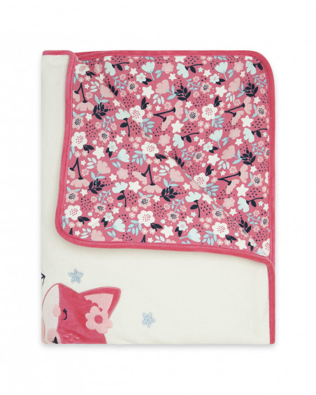 Couverture en velours fleurs fille rose dancing in the woods Couverture en velours fleurs fille rose dancing in the woods
