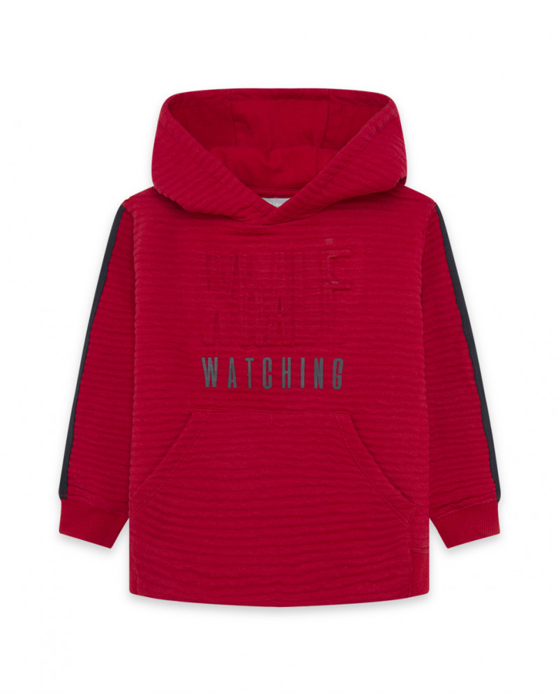 Sweat-shirt capuche en peluche fermée fille rouge wild soul