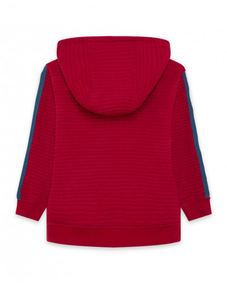 Sweat-shirt capuche en peluche fermée fille rouge wild soul
