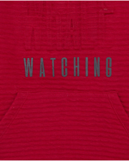 Sweat-shirt capuche en peluche fermée fille rouge wild soul