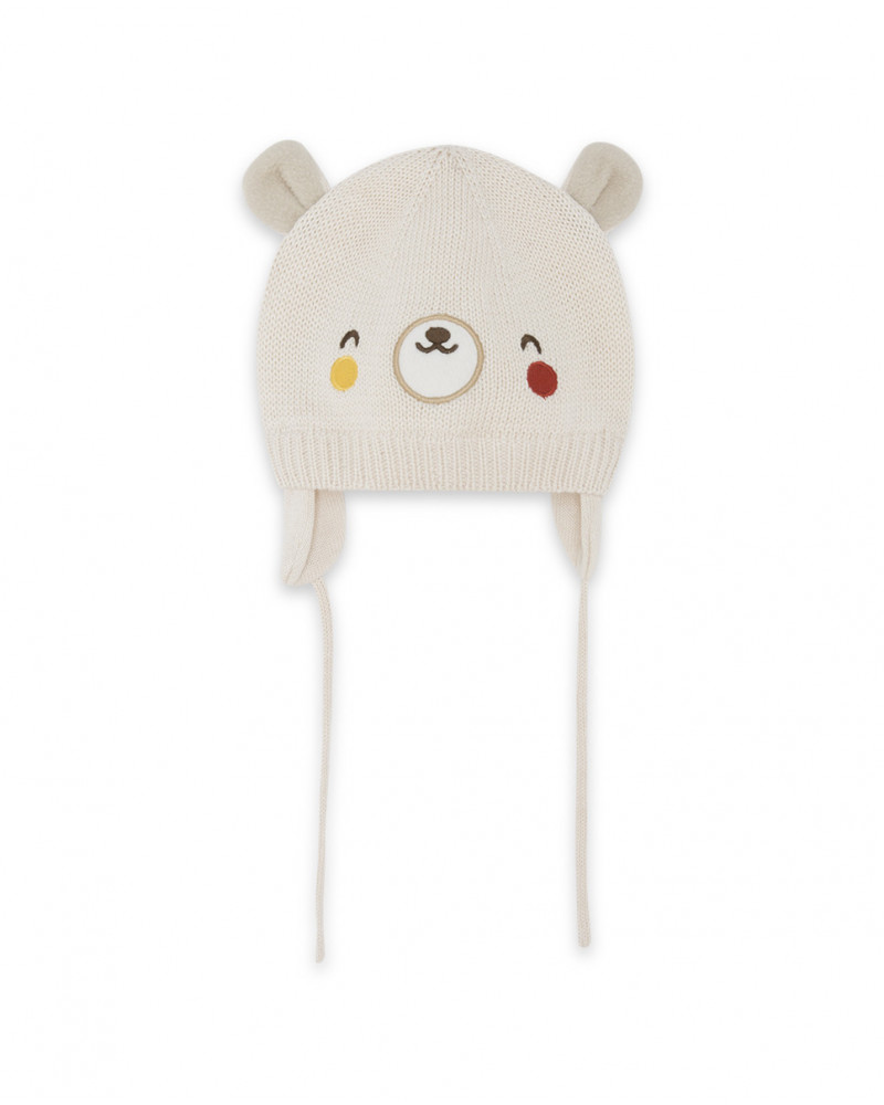 Bonnet en tricot teddy garçon beige brownie bears