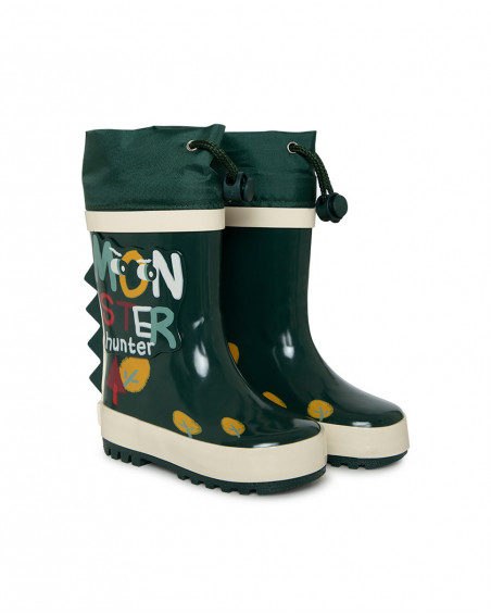 Bottes de pluie imprimées garçon vertes highlands