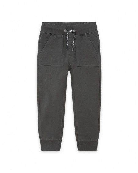 Pantalon en peluche avec poches fille gris basicos baby Pantalon en peluche avec poches fille gris basicos baby