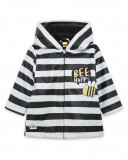 Gabardine avec capuche garçon noir bee happy Gabardine avec capuche garçon noir bee happy