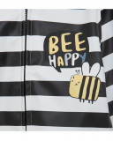 Gabardine avec capuche garçon noir bee happy Gabardine avec capuche garçon noir bee happy