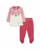 Ensemble velours long avec pieds fille rose dancing in the woods Ensemble velours long avec pieds fille rose dancing in the woods