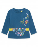 Tee-shirt en jersey sac de ceinture fille bleu color hikers Tee-shirt en jersey sac de ceinture fille bleu color hikers