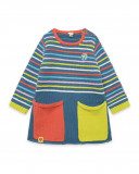 Robe en tricot avec poches fille bleue color hikers Robe en tricot avec poches fille bleue color hikers