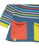 Robe en tricot avec poches fille bleue color hikers Robe en tricot avec poches fille bleue color hikers