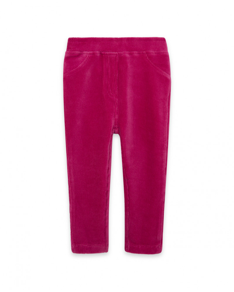 Jeggings velours côtelé et jersey avec détail poche garçon