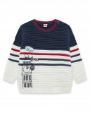 Pull-over en tricot à rayures garçon bleu hello london Pull-over en tricot à rayures garçon bleu hello london