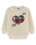 Sweat-shirt en fourrure fermée sans capuche fille blanc Sweat-shirt en fourrure fermée sans capuche fille blanc