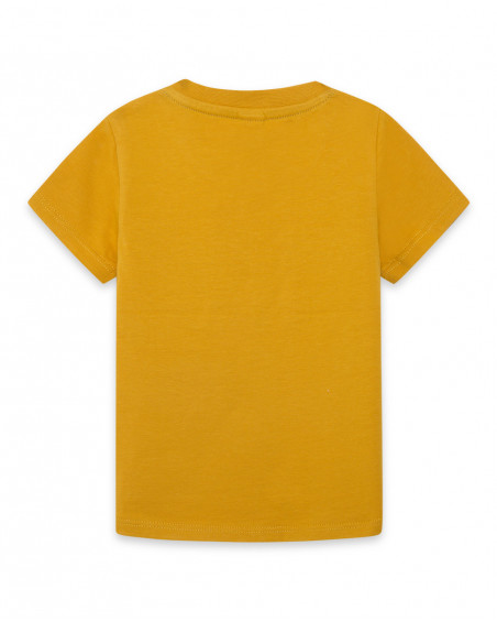 Tee-shirt en jersey manche courte message garçon orange basicos Tee-shirt en jersey manche courte message garçon orange basicos