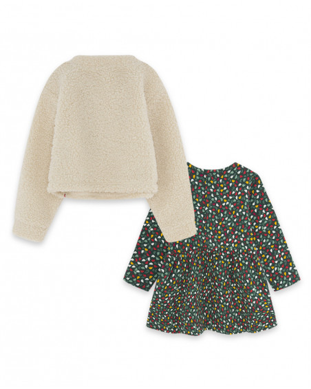 Robe et sweat-shirt en fourrure fille verte highlands Robe et sweat-shirt en fourrure fille verte highlands