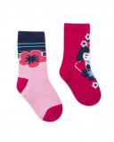 Lot 2 chaussettes imprimés fille roses kyoto girls Lot 2 chaussettes imprimés fille roses kyoto girls