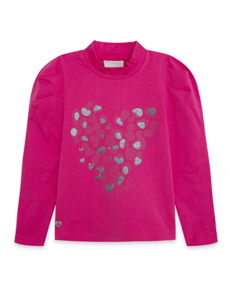 Tee-shirt en jersey coeur fille rose best friends 4ever