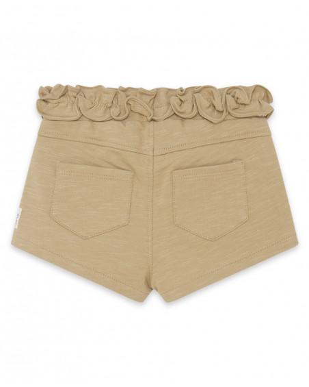 Jupe-pantalon en cotton avec poches fille beige basicos kids