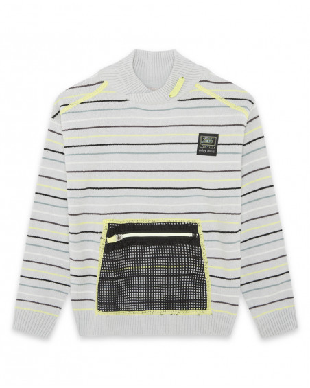 Pull-over en tricot poche kangourou fille gris wild soul Pull-over en tricot poche kangourou fille gris wild soul