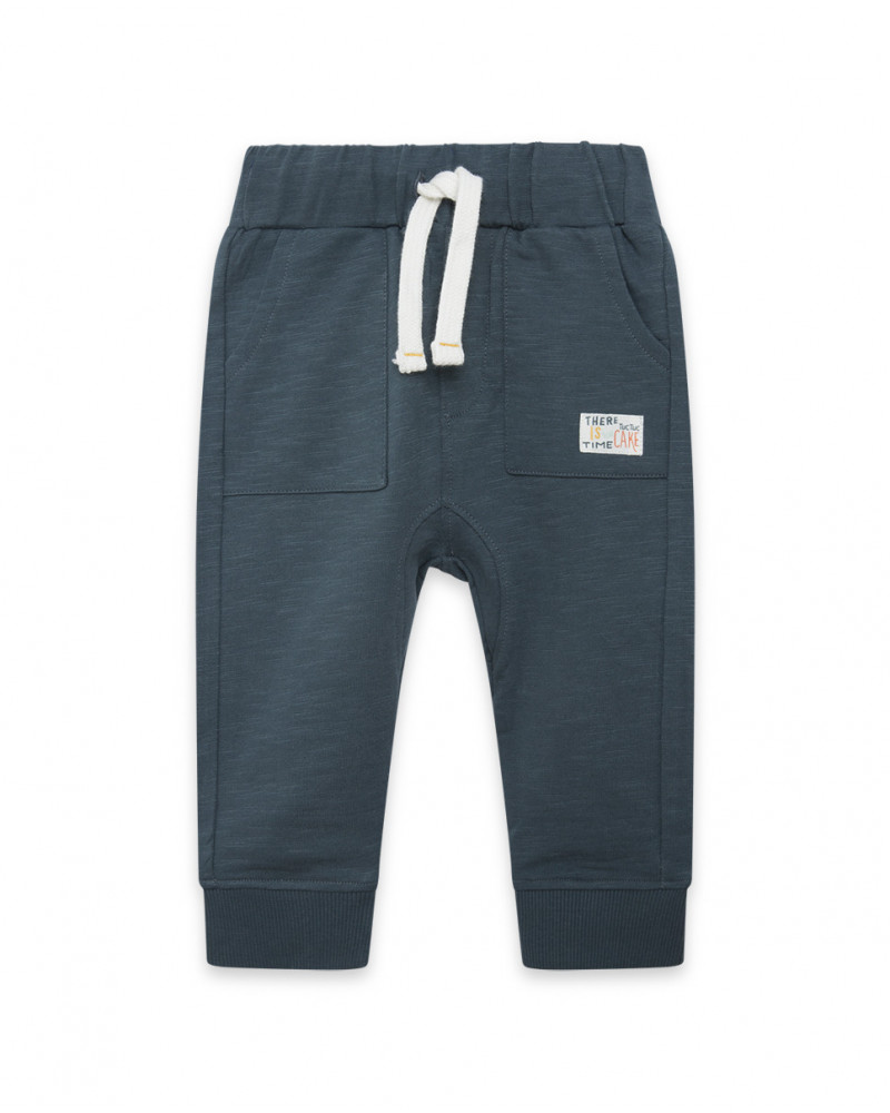 Pantalon en peluche jogging fille bleu basicos kids