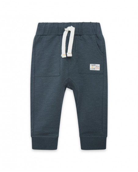 Pantalon en peluche jogging fille bleu basicos kids Pantalon en peluche jogging fille bleu basicos kids