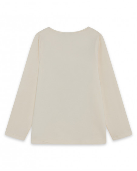 Tee-shirt en jersey tigre fille beige hidden nature Tee-shirt en jersey tigre fille beige hidden nature