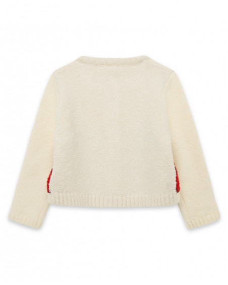 Veste en tricot boutons fille blanche highlands Veste en tricot boutons fille blanche highlands