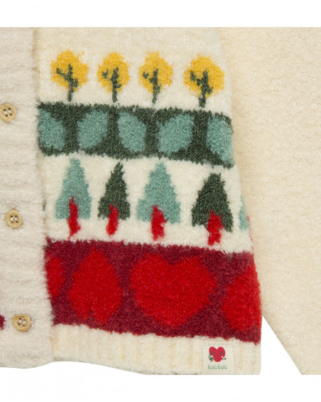 Veste en tricot boutons fille blanche highlands Veste en tricot boutons fille blanche highlands