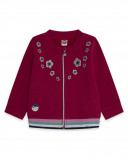 Veste en coton molletonné avec fermeture éclair fille rose Veste en coton molletonné avec fermeture éclair fille rose
