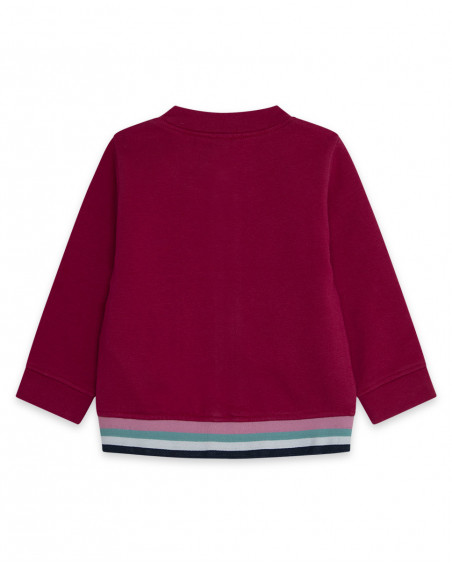 Veste en coton molletonné avec fermeture éclair fille rose Veste en coton molletonné avec fermeture éclair fille rose