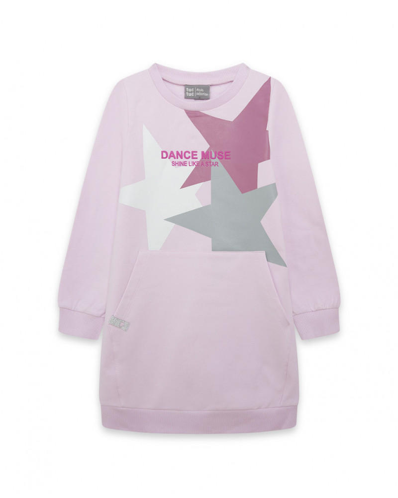 Robe en coton molletonné étoiles garçon rose hits of 90